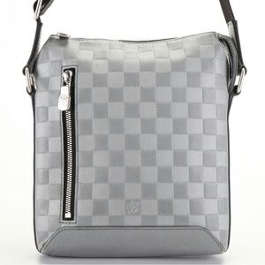 Louis Vuitton Gray Checkered Crossbody Bag